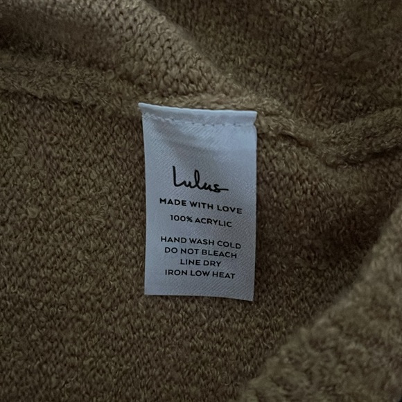 LULU’S | The Way I Feel Tan Cutout Midi Sweater Dress - Picture 9 of 9